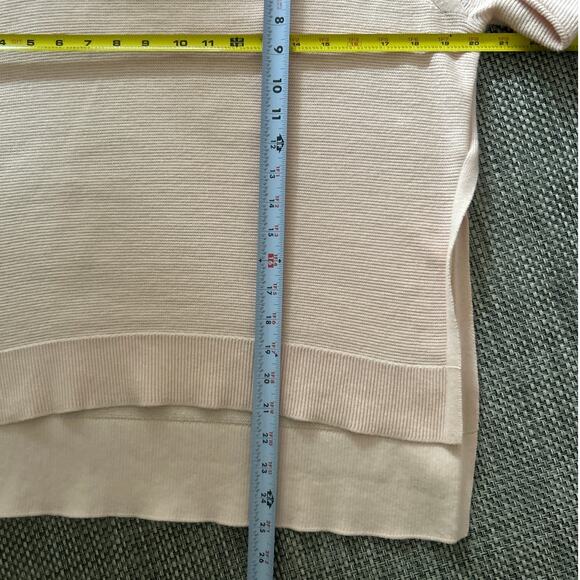 BANANA REPUBLIC Pima Cotton Crewneck Split Sides Cashmere Sweater Petal Pink PM - Picture 5 of 5